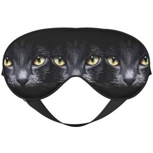 Katten Unisex Elastische Verstelbare Gesp Ontwerp Verduisterend Slaap Oogmasker voor Thuis Reizen Yoga Kantoor Dutje