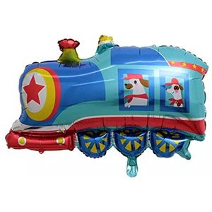 Folieballon voertuig motief, trein locomotief, ca. 72,5 x 61,5 cm - party ballon auto verjaardag decoratie kleurrijke kinderverjaardag helium helium ballon XXL ballon