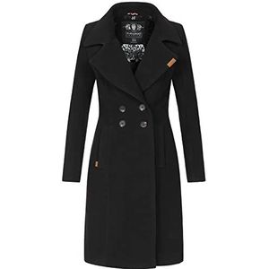 Navahoo B661 Damesjas met capuchon, trenchcoat, winterjas, zwart, M