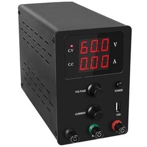 Switching DC Lab Voeding Verstelbare 30V 10A Fijne Regeling 0.001A 0.01V Gereglementeerde Voedingen Stroomstabilisator USB(R-SPS605 Black 1)