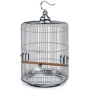 Vogelhuisjes Metal roestvrij stalen ronde Cage Parrot Pearl Bird Cage Creative Ronde Canary Bird Cage Pet Products Flight Cage (Size : 50cm high)