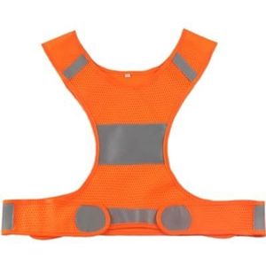 Veiligheidsvest Voor Fietsers Zijopening Kort Nachtlopen Wandelen Fietsen Reflecterend Vest Sportvest Opvallend Vest Voor Donkere Uren(Orange,XL)