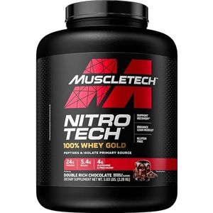 Muscletech Nitro Tech 100% Whey Gold - Performance-serie dubbelrijke chocolade 5,53 lbs