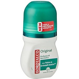 Borotalco, Deodorante Roll-On Original con Microtalco, Assorbe il Sudore, Senza Alcool, Profumo di Borotalco, Deodorante Uomo e Donna - Flacone da 50 ml