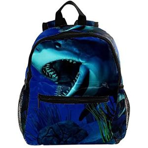 3D Shark Leuke Mode Mini Rugzak Pack Bag, Meerkleurig, 25.4x10x30 CM/10x4x12 in, Rugzak Rugzakken