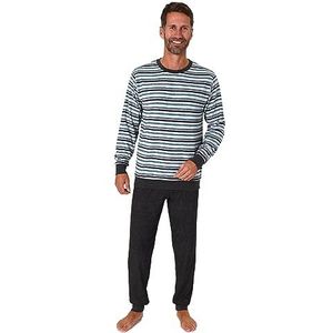 Normann Herenpyjama met lange mouwen van badstof, met manchetten, ook in grote maten, lichtblauw, 54