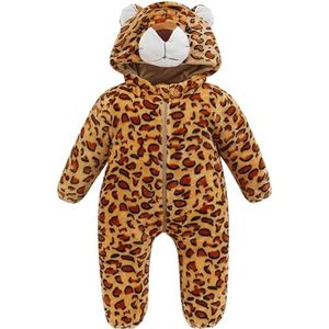 Teigetje kostuum peuter, warm en comfortabel babykostuum peuter Halloween kostuum, cartoon dier ontwerp peuter jongen/377 (Color : Old Style Leopard, Size : 70)