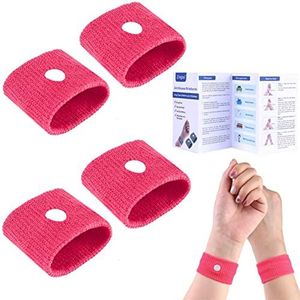 2 paar bewegingsziekteverminderings polsbandjes reisziekte bandjes, anti-misselijkheid polsbandjes Armbandjes voor zwangerschap, ochtendziekte, zee-, rei- en autoziekte voor volwassenen en kinderen