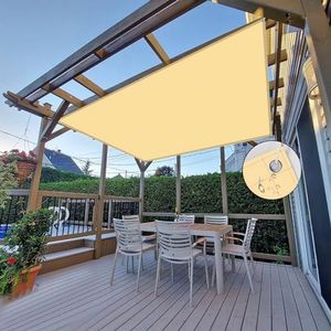 NAKAGSHI Zonnezeil, waterdicht, beige, 1,8 × 4 m, zonnezeil met rechthoekige ogen, uv-bescherming 95% voor tuin, balkon, terras, camping, outdoor