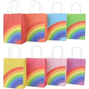 Uitdeelzakjes papier 24 Stuks ""Rainbow"" - Uitdeeltasjes Kinderfeestje Verjaardag - Traktatie zakjes