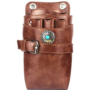 Retro Persoonlijkheid Schaar Heuptas Kappersschaar Tasje for Kappers(Brown)
