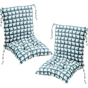40 x 80 cm set van 2 stoelkussens met achterbank, rugkussen met riemen, lage rugkussen, kussenkussen for tuinstoel, afneembaar rugkussen(Color:17)