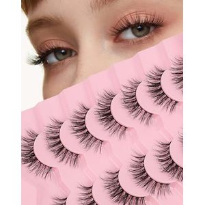 Dramatische lange dikke faux nerts wimpers pack pluizige 3D volume oog nep wimpers 7 paar volledige gekruiste grote wimpers pack DJ-31