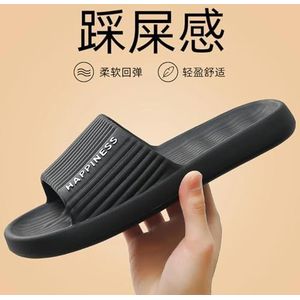 BDWMZKX Slippers Men's Slippers Summer Home Indoor Large Size Couple Bathroom Bath Non-slip Household Soft Sole Outer Wear Eva-black (best -selling Model)-40-41 (suitable For 39-40)