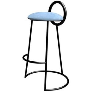 Barkrukken moderne hoogte fluwelen toonbank metalen stoel, Europese stijl barkrukken bistro voetsteun keuken eetkamerstoelen