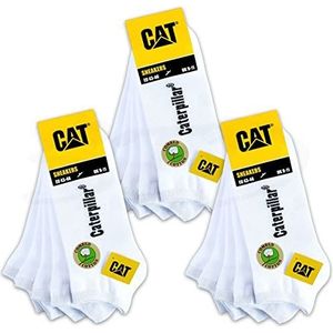 CAT Caterpillar Sneakersokken, 15 paar, verkrijgbaar in de maten 39-50, 15 paar wit, 43-46 EU