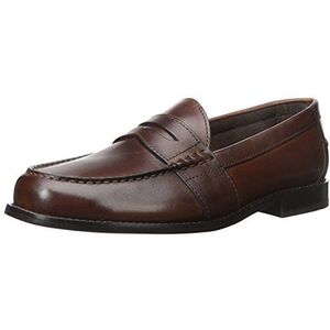Nunn Bush Men's Noah Penny Loafer Dress Casual Slip On Shoe, Brown, 9 Wide