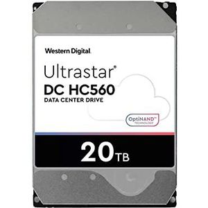 WD Ultrastar DC HC560 WUH722020ALE6L4 20 TB harde schijf - 3,5"" intern - SATA (SATA/600) - Conventionele magnetische opname (CMR) Methode - Opslagsysteem, Video Surveillance System Apparaat