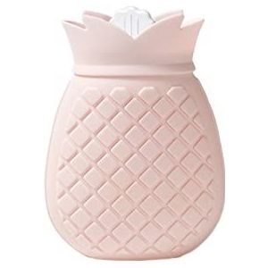 DieffematicRSD Warmwaterkruik Ananas Warm Water Zak met Gebreide Cover voor Maag Taille Handwarmer Verwarming Siliconen Water vullen Waterfles Winter Warm (Color : Pink)