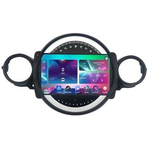9"" Android 14 Touchscreen Autoradio 2 din met AHD Omgekeerd beeld Bediening op het stuur Bluetooth GPS navigatie Draadloze CarPlay voor BMW Mini 2007-2015(Q400(8+256G))