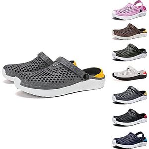 Tuin Klompen Schoenen, Orthopedische Tuin Klompen Schoenen Vrouwen Mannen met Boog Ondersteuning Unisex Zomer Ademend Mesh Slippers Casual Lichtgewicht Douche Sandalen (41, grijs)