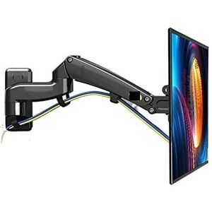 JEQGDLUI F300 5-10kg Aluminium Gasveer Monitor Volledige Beweging 2 Arm Tv Muurbeugel LCD 30-40 ""Tv Mount Monitor Houder Led Stand (zwart)