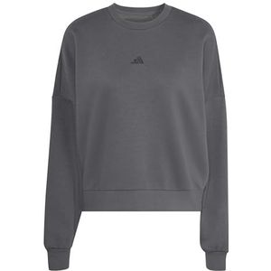 adidas Mujer ESSENTIALS SMALL LOGO FEEL COZY RELAXED FIT SWEATSHIRT, grey six/black, XS