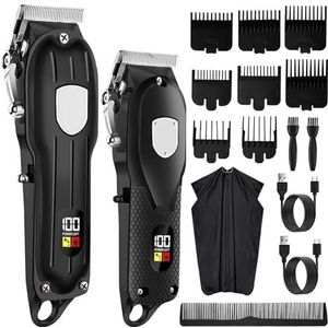 Tondeuse en haartrimmer voor heren, professionele tondeuse voor heren, oplaadbaar, multifunctionele trimmer voor haar, baard, barber, familie, cadeaus voor mannen