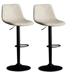 Bar Ergonomische barkrukken set van 2, 360° draaibare stoelen op tegenhoogte met rugleuning, modern design kunstleren stoelen metalen poten Krukken (Size : D)