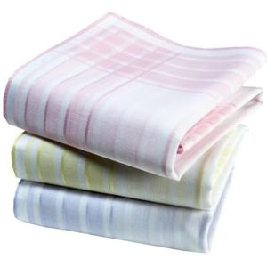 Zakdoeken voor dames, premium stof, 100% gekamd katoen, 35 cm x 35 cm, 3 stuks, model P02