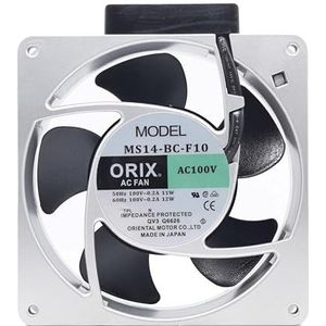 MS14-BC-F10 140mm AC100V Fan - 11/12W Quiet Exhaust Fan for PC and Electronics