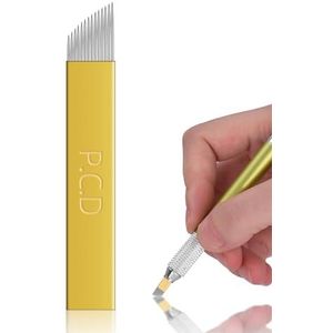 50 stks Microblading Permanente Naalden 3D Make-Up Wenkbrauw Tattoo Naald Pen PCD 14 Pins Wenkbrauw Kit