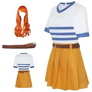 MANMICOS Amerikaanse maat Anime Nami cosplay kostuum Movie Nami Live Edition feestpak (2X-Small)