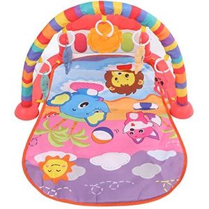 Babygym Spelen Piano, Universele Sensorische Stimulatie Baby Gym Piano Mat Verbeteren Fijne Motoriek Thuis Leren (Rood)