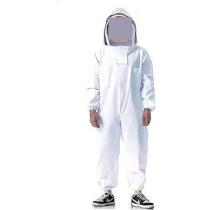 Bijenstalpak, Bijenteeltpak arist Katoen for Mannen Vrouwen Beschermende Bijenstal Sting Proof Met Hekwerk Sluier ventileerde Kap(Nero,Thicken)