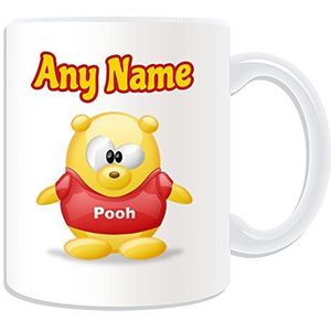 Gepersonaliseerd cadeau - Winnie-the-Pooh mok (Penguin Cartoon Character Kostuum Design Thema, wit) - Elke naam/bericht op uw unieke - dom grappige novelty Kawaii Humor Anime Animatie Film Film Spel Nieuwe kunst Clipart Episode TV Televisie Series Japan Japanse Manga Comedy Strips Boek Disney Tekenen Schilderen Superheld Hero Super Bear