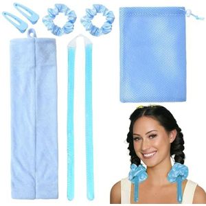 Hitteloze krulstang hoofdband | 7 stuks slaaphaarkrulspelden set | Hitteloze krulstang haarrollers, doe-het-zelf stylingtool, zachte hitteloze krultang voor lang en kort haar krulspelden om in te