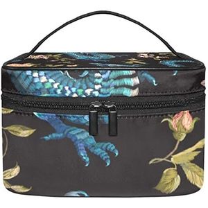 Make-up Organizer Bag, Reizen Make-up Tas Organizer Case Draagbare Cosmetische Tas voor Vrouwen en Meisjes Toiletries Dragon Patroon, Meerkleurig, 22.5x15x13.8cm/8.9x5.9x5.4in