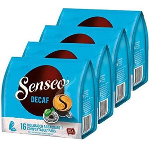 Senseo Koffiepads Decaf/Cafeinevrij, Nieuw Design, 4 Pakken, 4 x 16 Pads