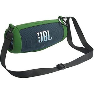 Draagtas Compatibel voor JBL Charge 5 Bluetooth-luidspreker, opbergkoffer beschermhoes met schouderriem en karabijnhaak draagtas harde case voor JBL Charge 5 draagbare duurzame covenient (groen)