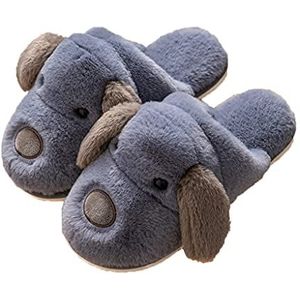 Unisex nieuwigheid schattige dierenpantoffels Winterwarme huispantoffels Thermische zachte pluche pantoffels Instapschoenen Traagschuim Antislip Fuzzy Pluizige pantoffels Thuis in de deur Slaapkamerpa
