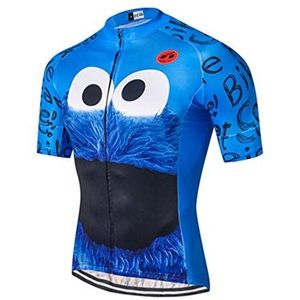 Fietsshirt voor heren, 2020 fietsshirt met korte mouwen, fietsshirt voor buiten, MTB fietskleding, Blauw 6080, L