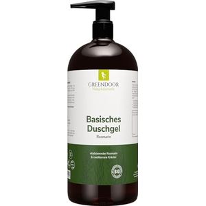 GREENDOOR Basische biologische douchegel rozemarijn 500 ml, biologisch afbreekbaar, natuurlijke cosmetica zonder siliconen en sulfaten, natuurlijk geschikt voor buiten