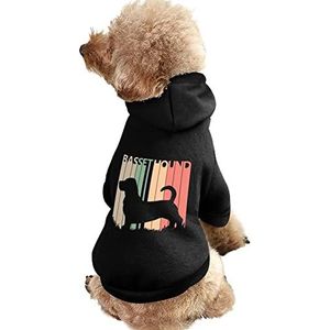 Vintage Basset Hound Hond Print Pet Hoodie Sweatshirt Warm Puppy Pullover Winter Jas Voor Kleine Medium Grote Honden Katten