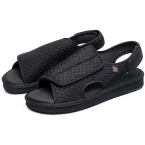 Dames diabetische sandalen, breed met voetboogondersteuning, verstelbare sandalen voor dames met gezwollen voeten en oedeem