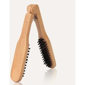 1Pcs Professionele Stijltang Varkenshaar Steil Haar Dubbele Borstel V-vormige Kam Clip Doet Geen Pijn Styling Tools DIY Thuis