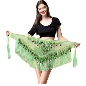Buikdans Rok Vrouwen, Hip Sjaal Dans Vrouwen Riem Buikdans Sjaal Hip Buikdans Accessoires Pailletten Kwastje Driehoek Wrap Kostuum Riem Sjaal Chiffon Franje Sj