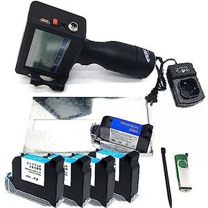 Mini Inkjet Printer Inkjet Printer 12.7mm Sneldrogend 4.3 Inch Touchscreen QR Code/Label Printer Inkjet USB Handheld inkjet Printer instelbare afdrukhoogte(1 printer 5 Ink)