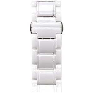 Jeniko 14 15 16 17 18 19 20 21 22 23 24 Mm Luxe Keramische Band Wit Zwart Rosé Goud Heren Dameshorloge Band Armband Riem(White and white,23mm)