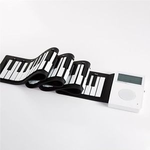 Multifunctionele Elektrische Piano, Draagbaar, Opvouwbaar, Handgerold Elektronisch Piano-instrument Met 61 Toetsen Elektronische Piano voor Beginners (Color : White)